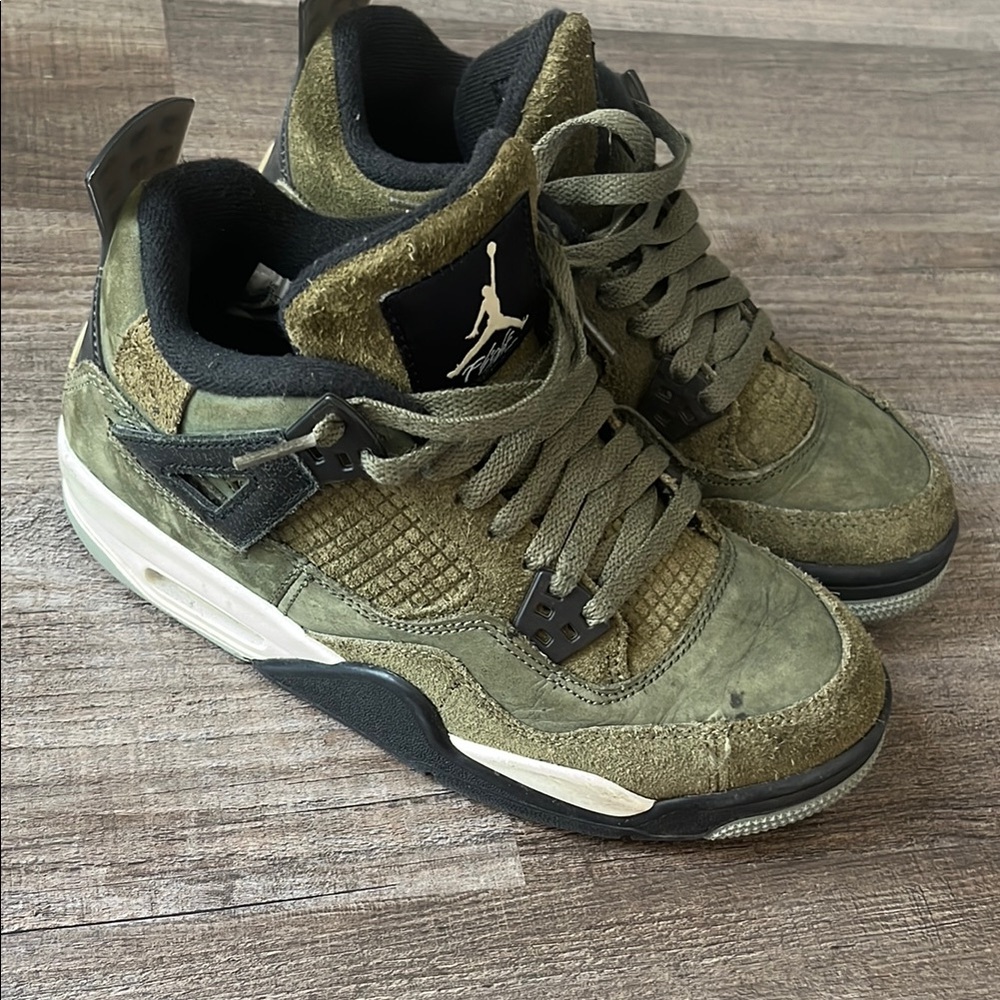 Olive Green Sneakers with Black Accents